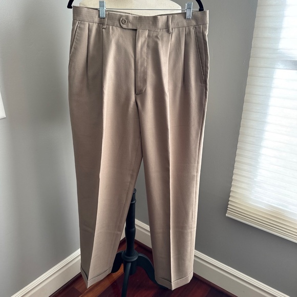 Men's Linea Naturale Bamboo/Wool Blend Pants - Beige - Size 33x31 - Picture 3 of 8